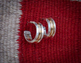 Native American Silver 12KGF Gold Small Hoop Post Earrings