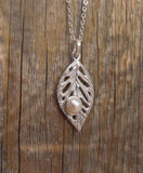 Karen Hill Tribe Sterling Silver Leaf Pearl Pendant