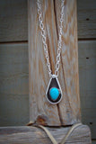 Sterling Silver Turquoise Pendant and Free Chain