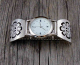 Men's Handmade Sterling Silver Hopi Sunface Silver Vintage Watch