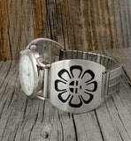 Men's Handmade Sterling Silver Hopi Sunface Silver Vintage Watch