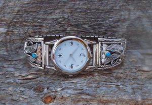 Native American Men's Turquoise Silver Eagle Watch