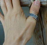 Handmade Silver Wedding Band Ring Size 8.5
