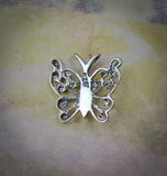 Delicate Sterling Silver Mussel Shell Butterfly Pendant