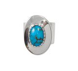 Navajo Turquoise Silver Ring Size 8