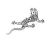 Handmade Sterling Silver 3D Gecko Pin Brooch