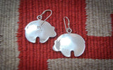 Vintage Navajo 12KGF Sterling Silver Bear Fetish Dangle Earrings