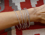 Native American Navajo Sterling Silver Rope Twist Bangle Bracelet 