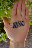 Native American Navajo Sterling Silver Square Track Clip On Earrings