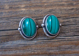 Malachite Navajo Silver Shadowbox Post Earrings