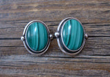Malachite Navajo Silver Shadowbox Post Earrings