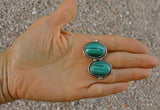 Malachite Navajo Silver Shadowbox Post Earrings