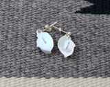 Native American Sterling Silver Turquoise Leaf Dangle Earrings