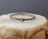 Sterling Silver Double Rope Bangle Bracelet, Mexico