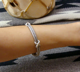 Sterling Silver Double Rope Bangle Bracelet, Mexico