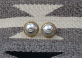 Sterling Silver Gold Fill Dome Post Earrings, Mexico