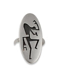 Overlay Hopi Silver Kokopelli Ring Size 7