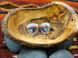 Native American Turquoise Multi Stone Heart Post Earrings