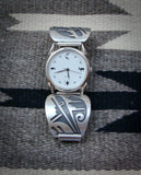 Handmade Hopi Men’s Silver Watch, Apple Watch Band 