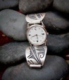 Handmade Hopi Men’s Silver Watch, Apple Watch Band 