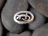 Native American Sterling Silver Gecko Brooch Pin