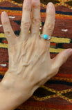 Unisex Native American Sterling Silver Turquoise Ring Size 8.5