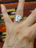 Silver Eagle Wrap Band Ring Size 6.5