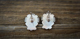 Navajo Coral Silver Post Earrings Handmade