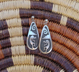 Vintage Native American Silver Kokopelli Dangle Earrings
