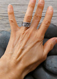 Native American Navajo Sterling Silver Story Band Ring Size 5