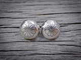 Native American Navajo Sterling Silver Button Post Earrings