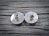 Native American Navajo Sterling Silver Button Post Earrings