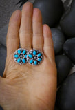 Native American Navajo Turquoise Cluster Post Earrings