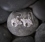 Native American Navajo Silver Fetish Bear Dangle Earrings