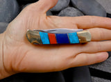 Native American Southwestern Turquoise Multi Inlay Collector Knife