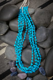 Native American Santo Domingo Turquoise Bead 5 Strand Long Necklace