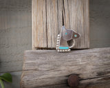 Native American Zuni Silver Abalone Horse Turquoise Tie tack