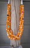 Native American Vintage Amber Turquoise Bead Necklace