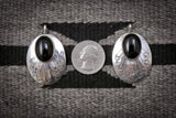Native American Navajo Vintage Sterling Silver Onyx Pendant