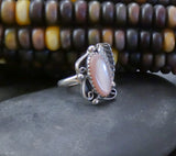 Vintage Native American Navajo Silver Mussel Shell Ring Size 5.5
