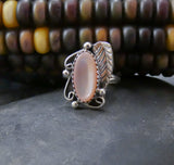 Vintage Native American Navajo Silver Mussel Shell Ring Size 5.5