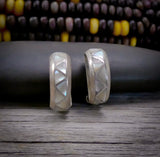 Vintage Native American Zuni Mother of Pearl Clip On Hoop Earrings