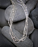 Native American 5 Strand Liquid Silver Necklace 16 Inch with Extender