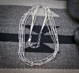 Native American 5 Strand Liquid Silver Necklace 16 Inch with Extender