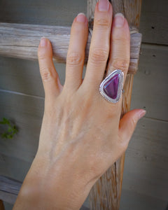 Native American Silver Purple Spiny Oyster Ring Size 9