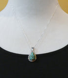 Native American Silver Turquoise Pendant and Chain