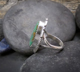 Women's Native American Turquoise Silver Ring Size 6.5