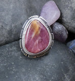 Navajo Women's Silver Purple Spiny Oyster Ring Size 8