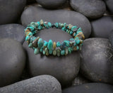 Native American Navajo Turquoise Nugget Bead Memory Wire Bracelet