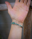 Native American Turquoise Bead Memory Wire Stacking Bracelet
